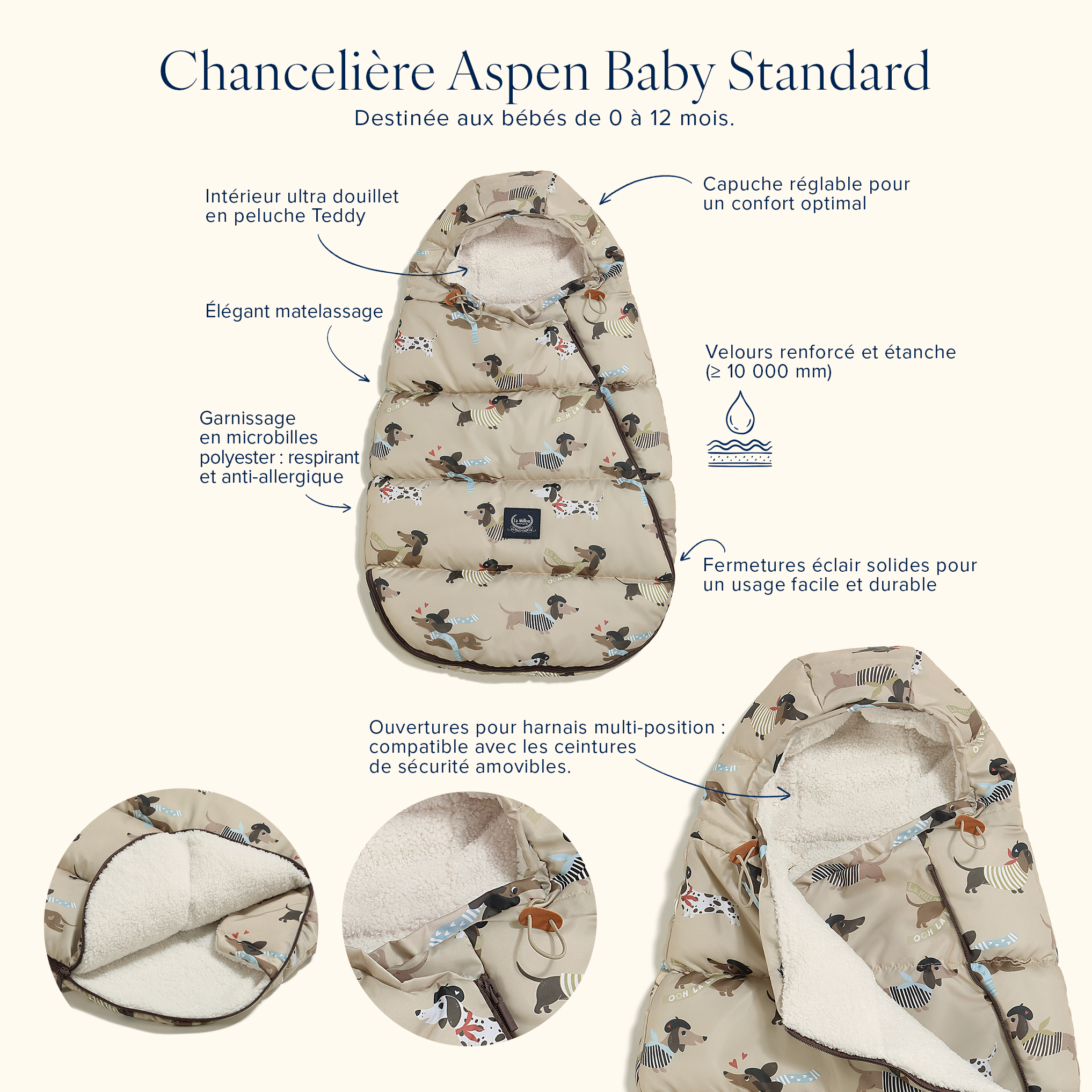 Chancelière pour poussette Baby DARK GREY