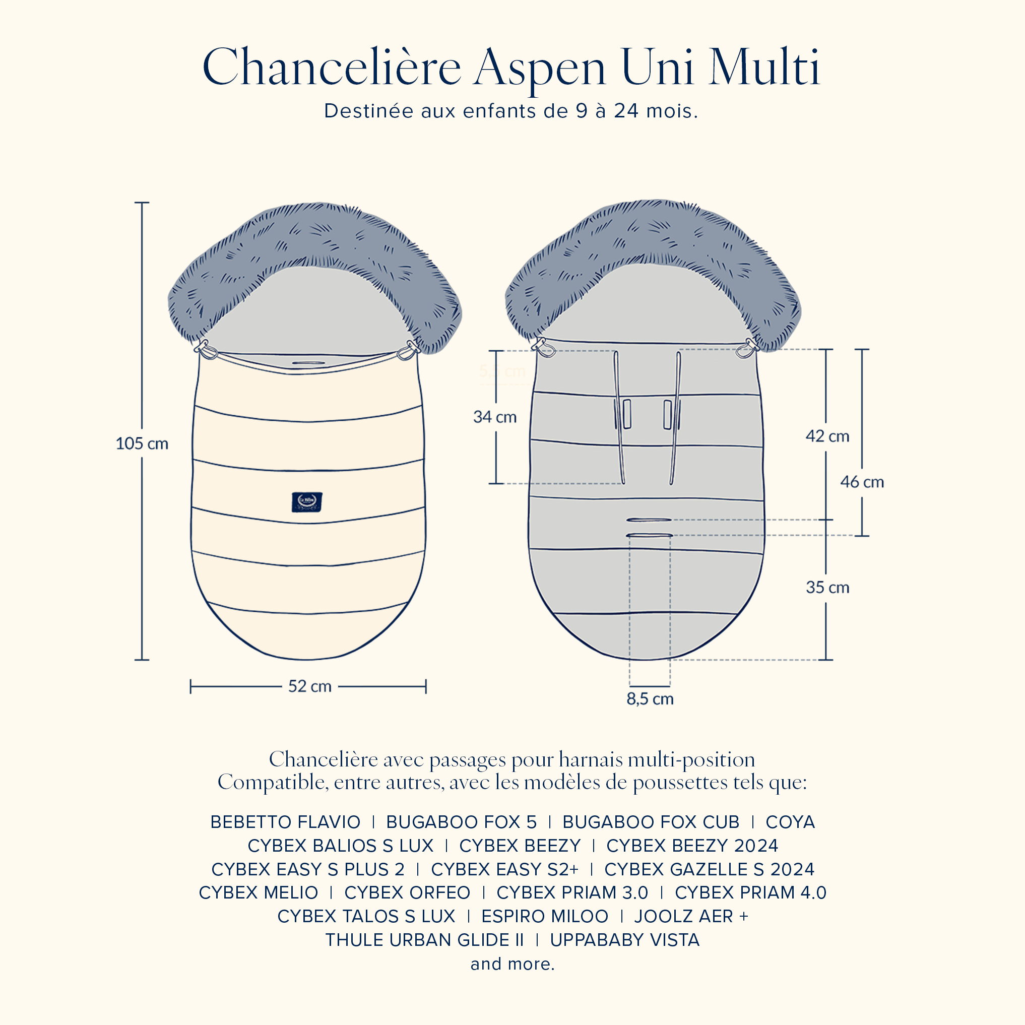 Chancelière pour poussette Uni Multi GRAND PRIX