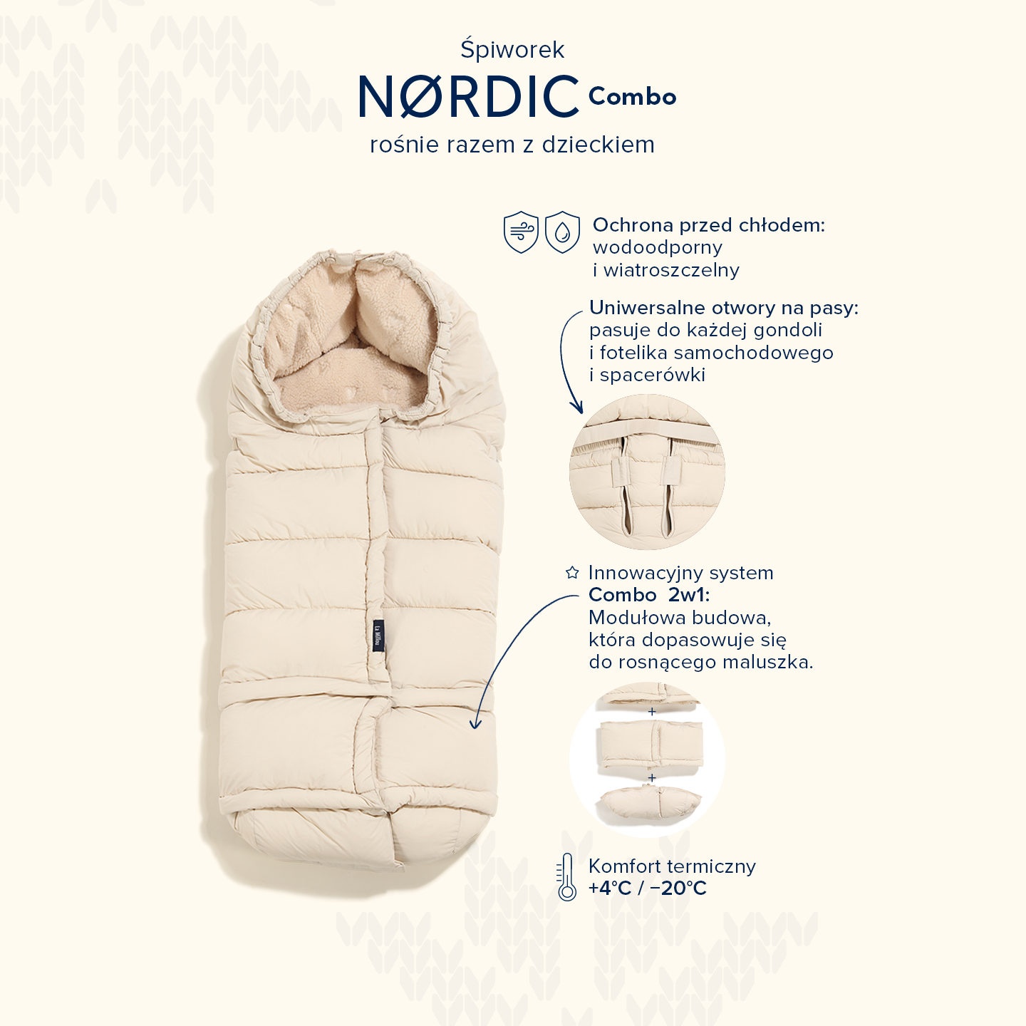 Śpiworek do wózka NORDIC Combo BLACK