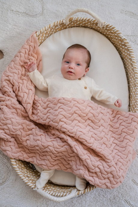 Ciepły Koc Merino 100% STONED PINK-774824329909