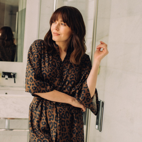 Kimono Bambusowe LEOPARD CHOCO by Magdalena Lamparska-1182663367318