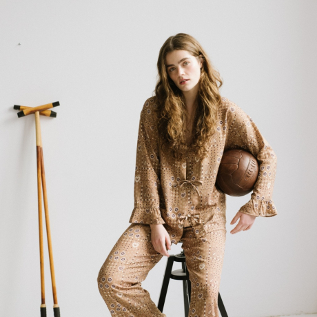 Piżama bambusowa BANDANA MOCCA-1512569296989