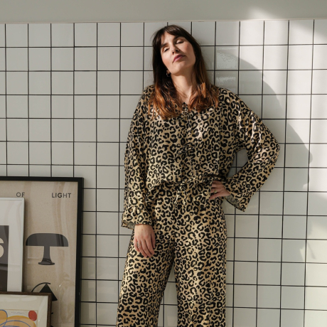 Piżama bambusowa LEOPARD CREAM by Magdalena Lamparska-1532311374488