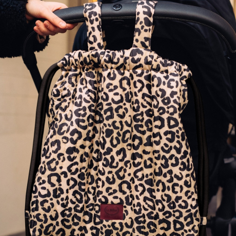 Plecak do wózka ortalion pikowany LEAOPARD CREAM by Magdalena Lamparska-1182789467467