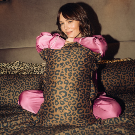 Poduszka do spania Bawełna LEOPARD CHOCO by Magdalena Lamparska-1182801419942