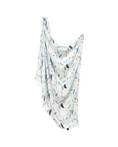 Bamboo Swaddle Muslin BLUE LEAVES
