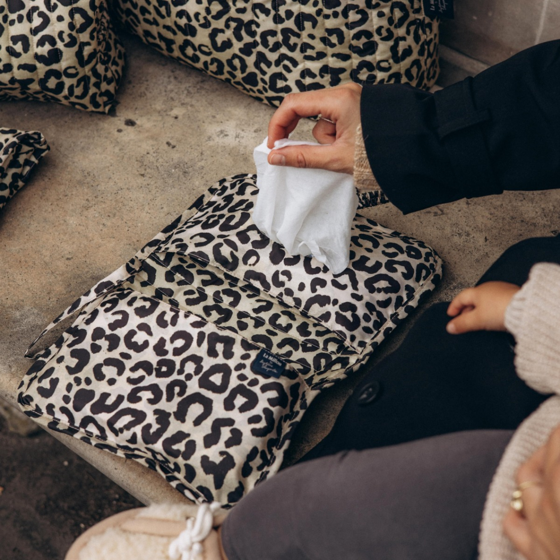 Organizer etui na pieluchy Ortalion LEOPARD CREAM by Magdalena Lamparska