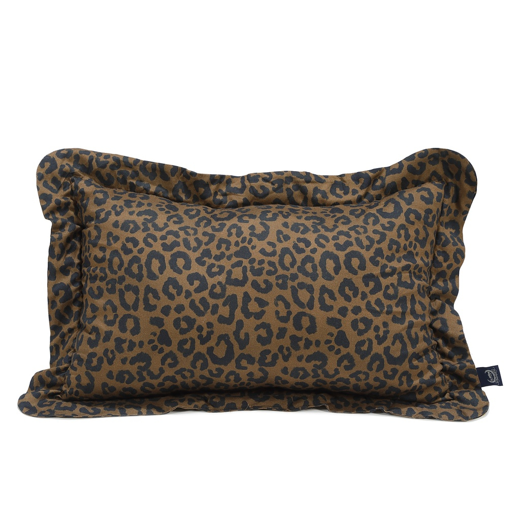 Sleeping Pillow Cotton LEOPARD CHOCO by Magdalena Lamparska