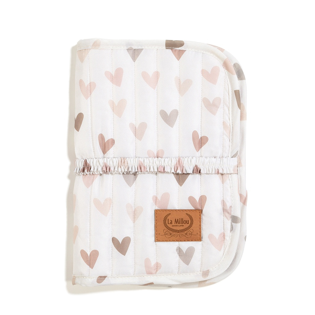 Diaper case travel organizer Nylon HEARTBEAT BEIGE