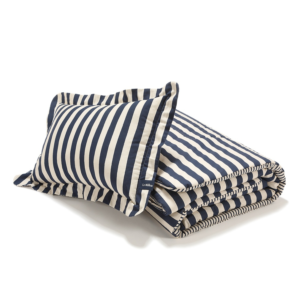 Cotton Bedding Set STRIPES NAVY