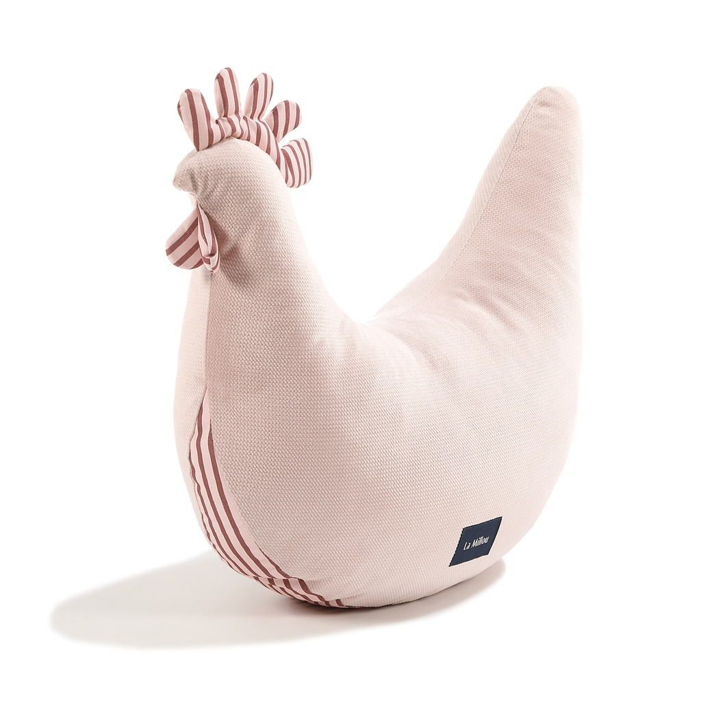 Coussin Poule de Grand-Mère Dany Velvet Coton STRIPES PINK