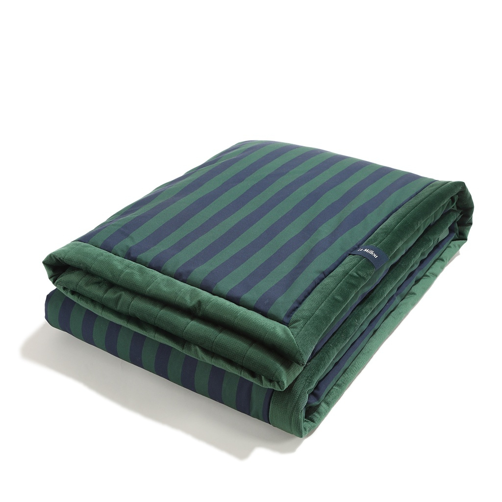 Ciepły Koc Velvet STRIPES GREEN
