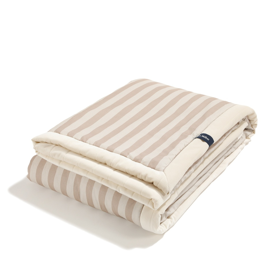 Ciepły Koc Velvet STRIPES BEIGE