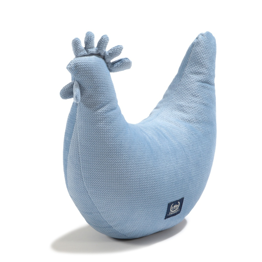 Grandma Dana's Hen Pillow Velvet WIND BLUE