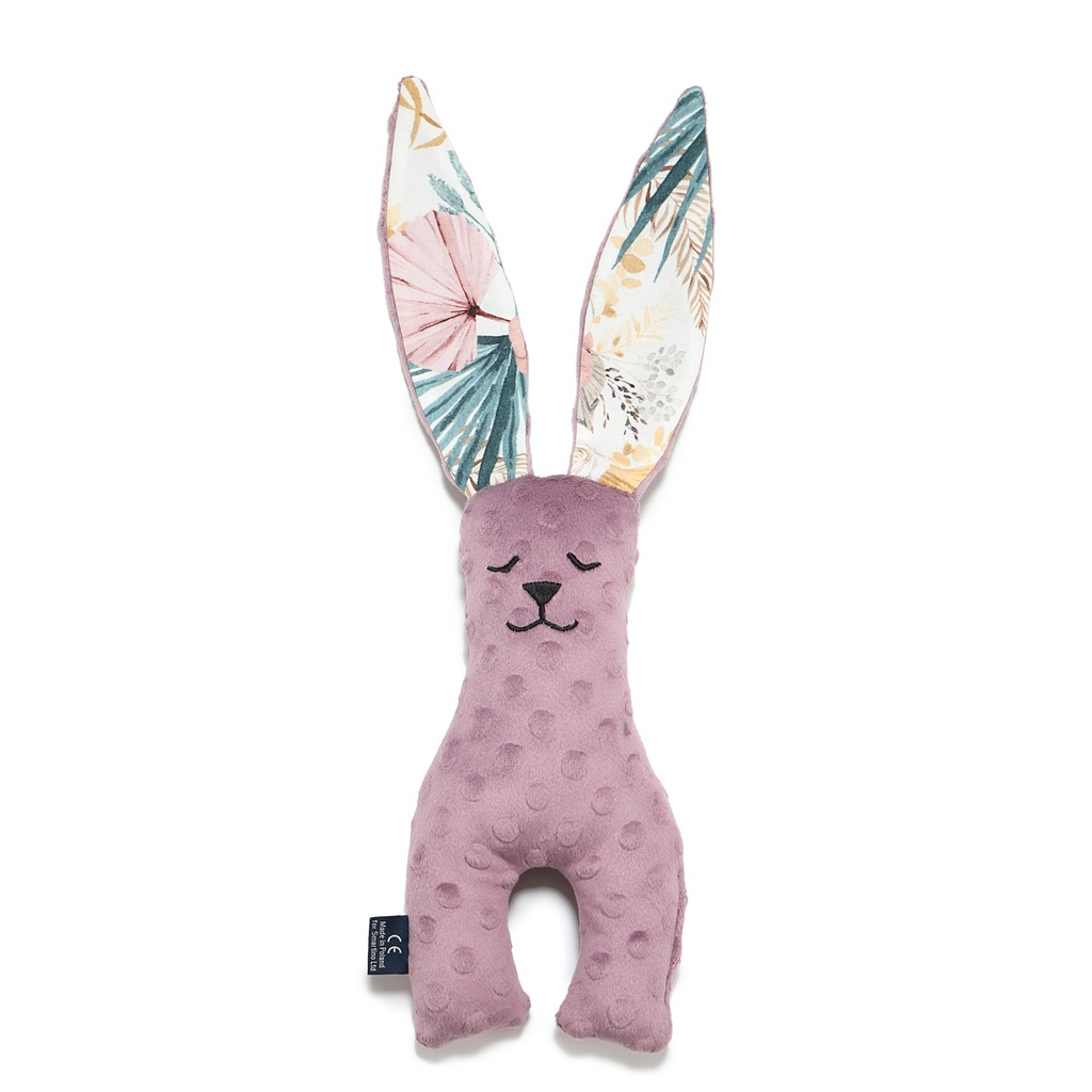 Maskotka Królik Minky BOHO PALMS LIGHT French Lavender