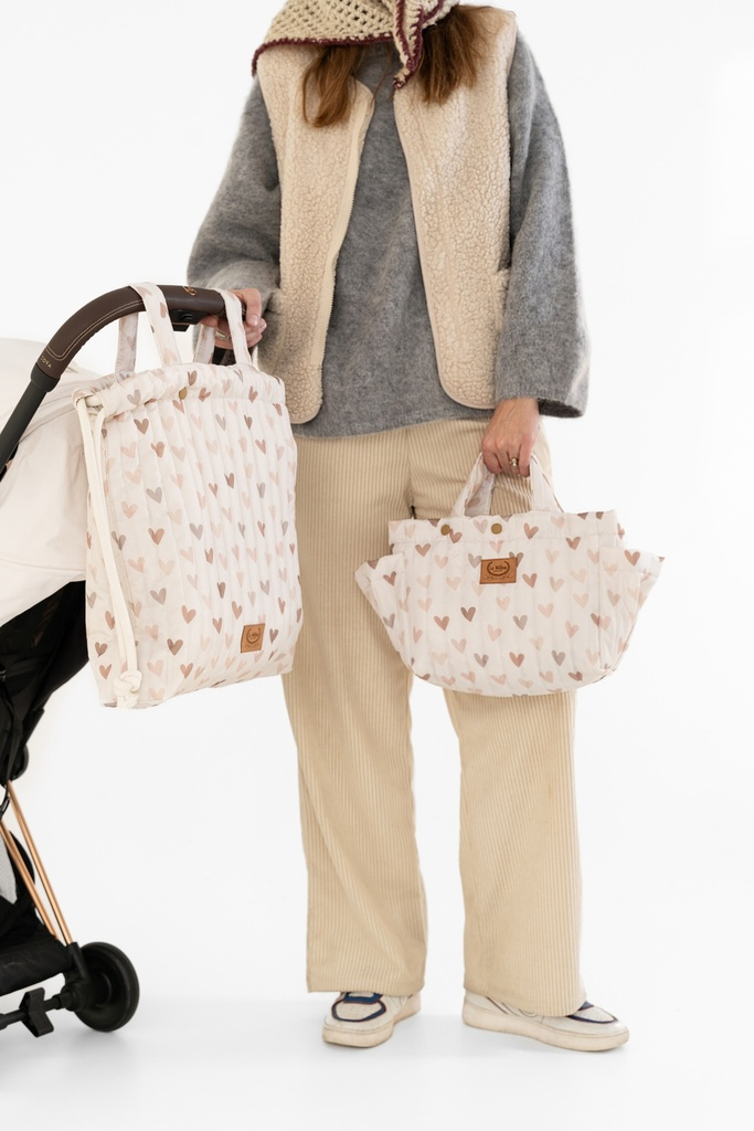 Stroller Organizer Nylon HEARTBEAT BEIGE
