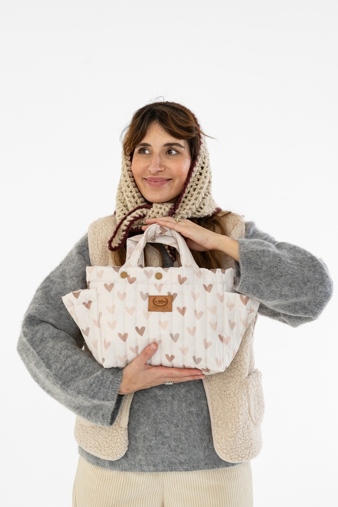 Stroller Organizer Nylon HEARTBEAT BEIGE