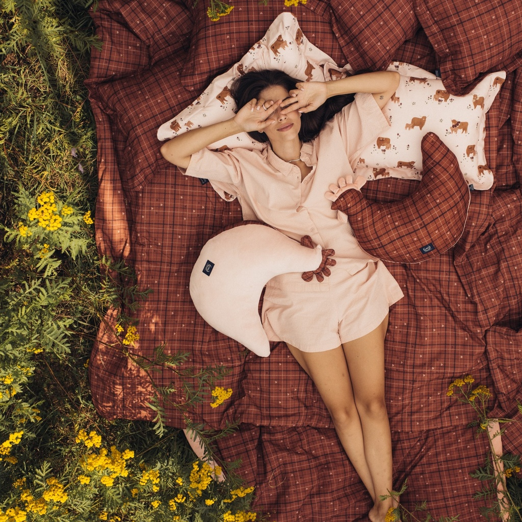 Poduszka do spania Bawełna MOO MEADOW PLAID