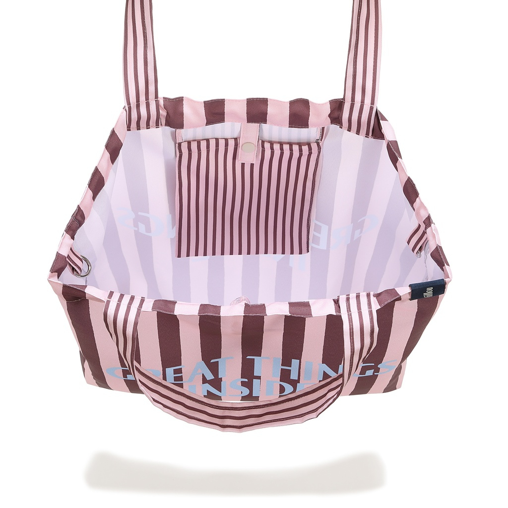 Shopper Bag L STRIPES PINK