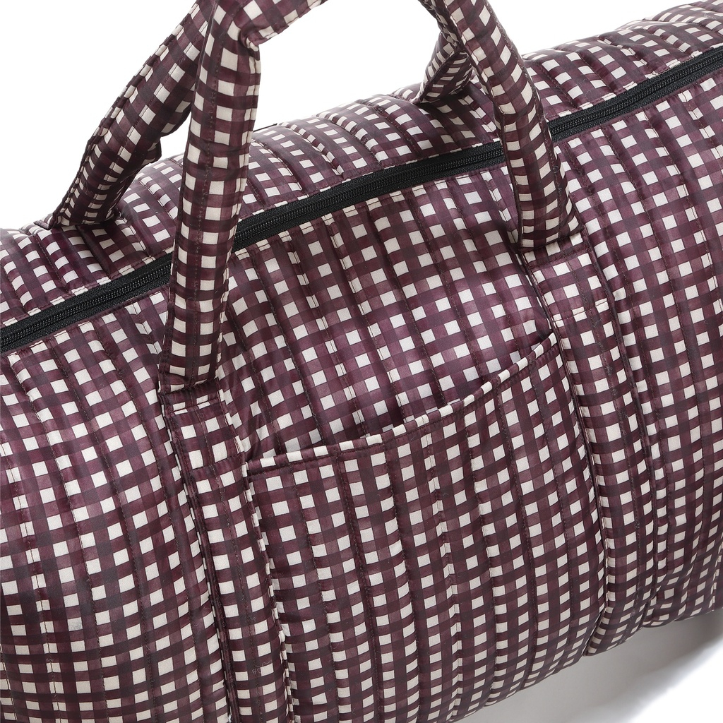 Torba Weekendowa Ortalion BURGUNDY VICHY