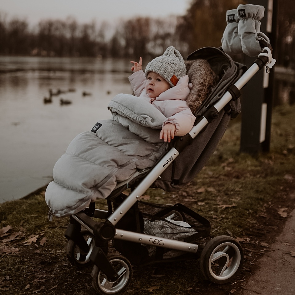 Kinderwagen Fußsack Uni Multi DARK GREY