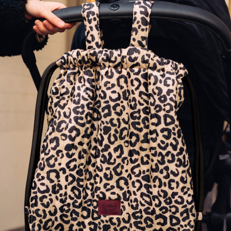 Plecak do wózka ortalion pikowany LEAOPARD CREAM by Magdalena Lamparska-1182789467467