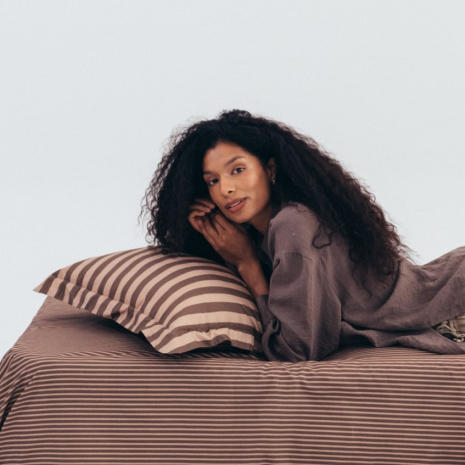 Poduszka do spania Bawełna STRIPES BROWN-1437249119521