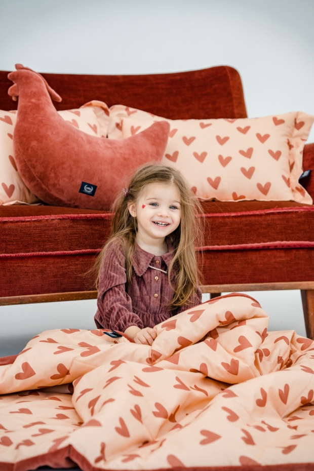 Ciepły Koc Bawełna Cotto HEARTBEAT PINK-406503208709