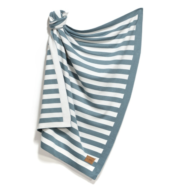 Lekki Koc Bawełniany Paski DOVE BLUE-378790