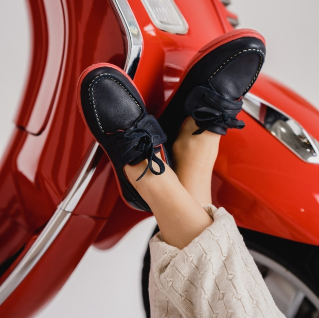 Mokasyny Skórzane NAVY