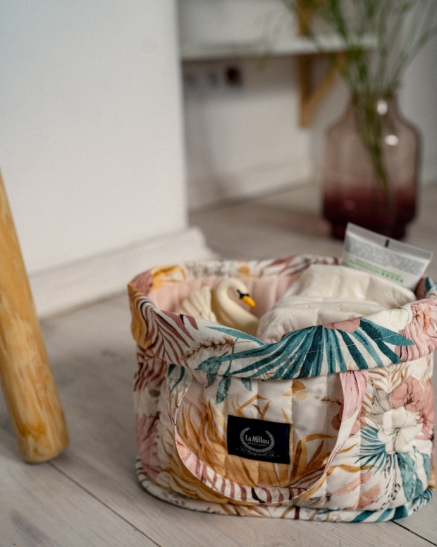 Organizer na pieluchy pikowany BOHO PALMS LIGHT-891189281633