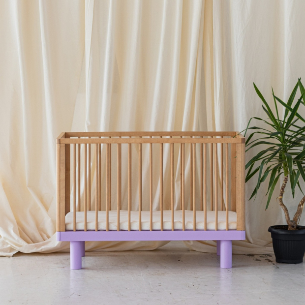 Łóżeczko dziecięce z barierką Junior NATURAL WOOD & LAVENDER-1319295280718 Łóżeczko dziecięce z barierką Junior NATURAL WOOD & LAVENDER-1319295280718