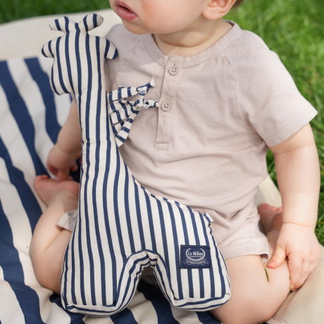 Grzechotka Żyrafka Bawełna STRIPES NAVY-1561837334780 Grzechotka Żyrafka Bawełna STRIPES NAVY-1561837334780