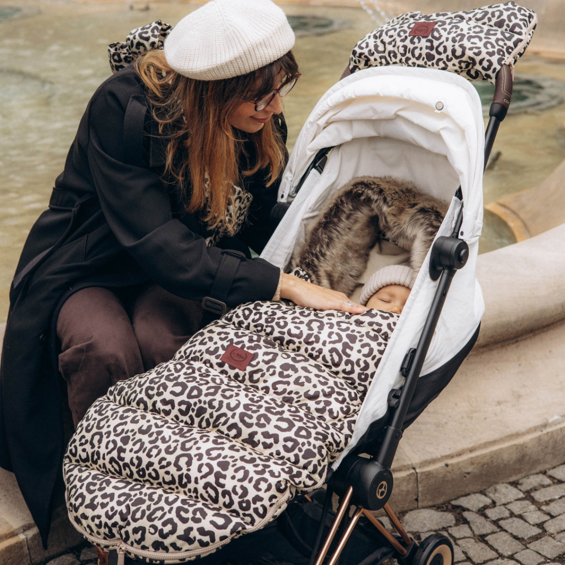 Footmuff Uni Multi LEOPARD CREAM by Magdalena Lamparska