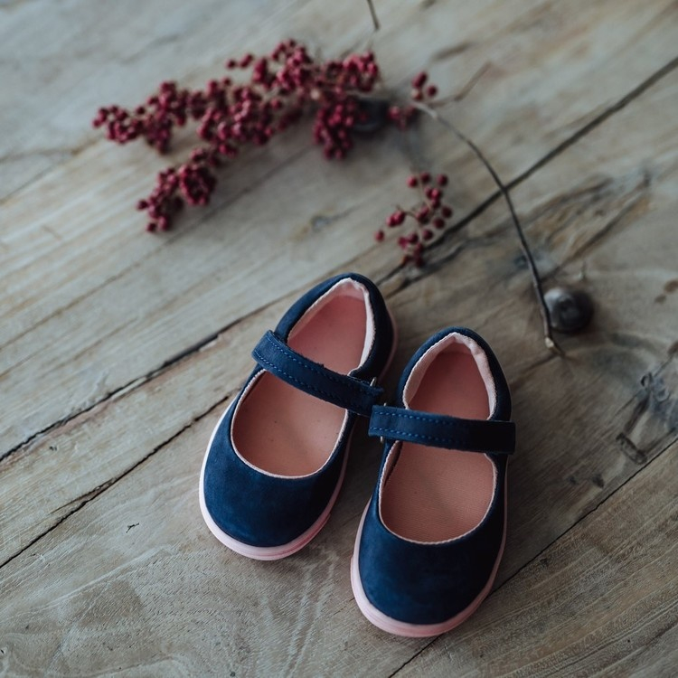 Leather Ballerina NAVY