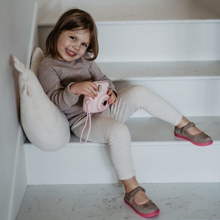 Leather Ballerina STONE