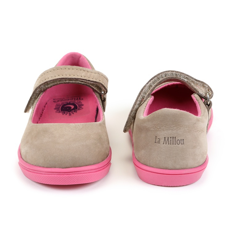 Leather Ballerina STONE