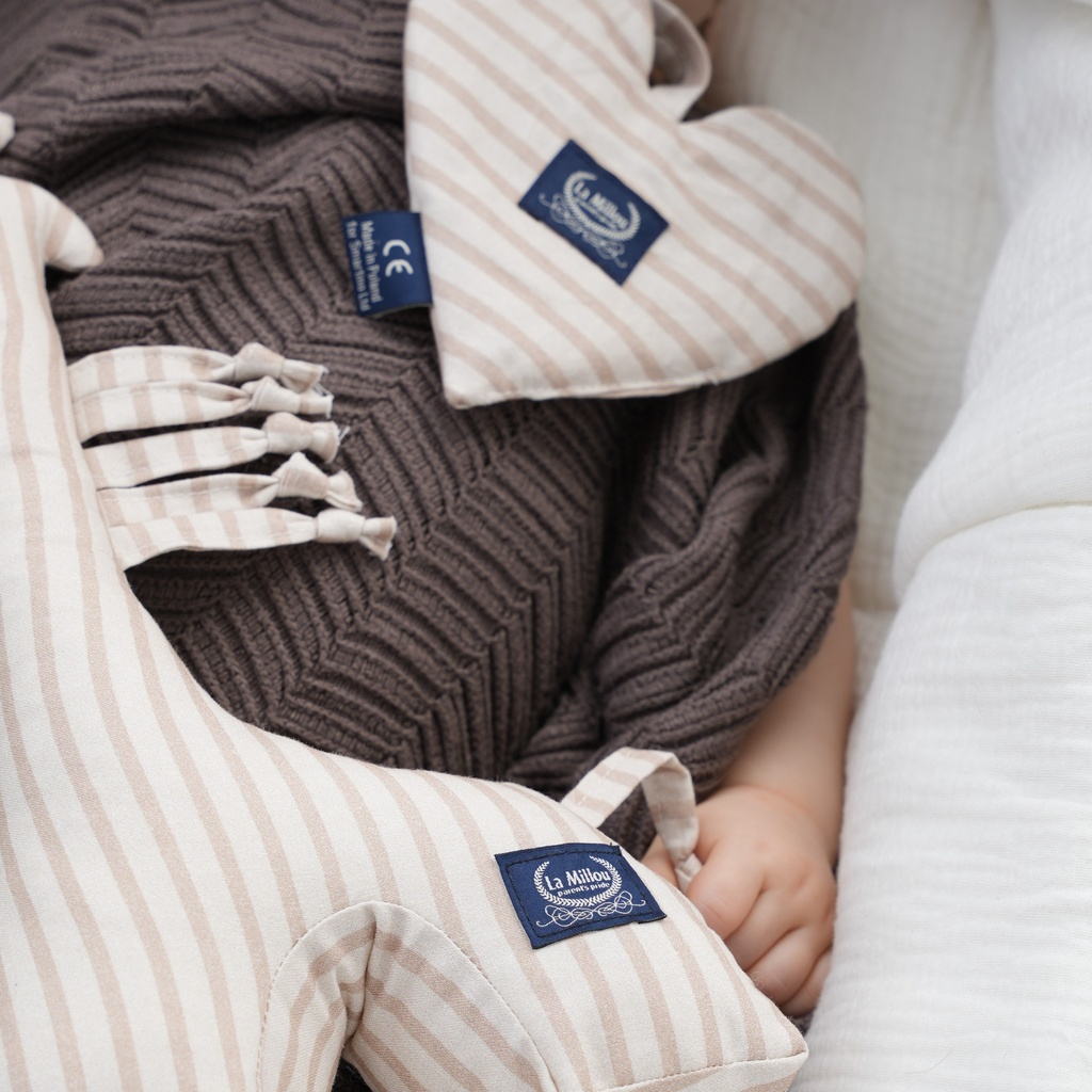 Gryzak Heart Bawełna STRIPES BEIGE