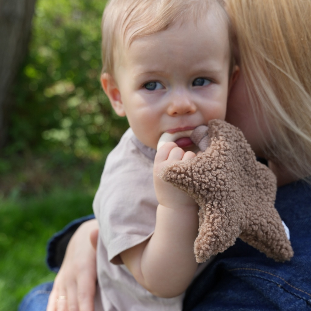 Teether Star Teddy Bear LATTE