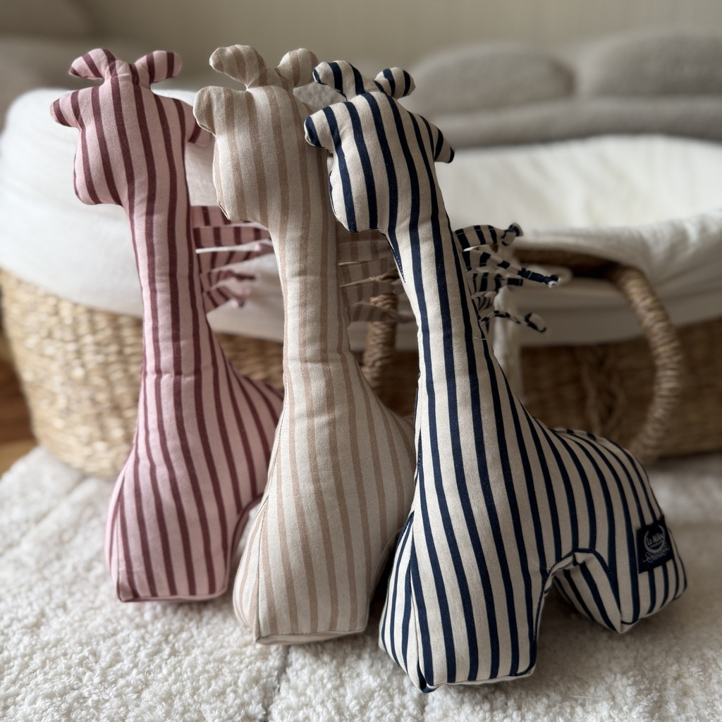 Giraffe Rattle Baumwolle STRIPES NAVY