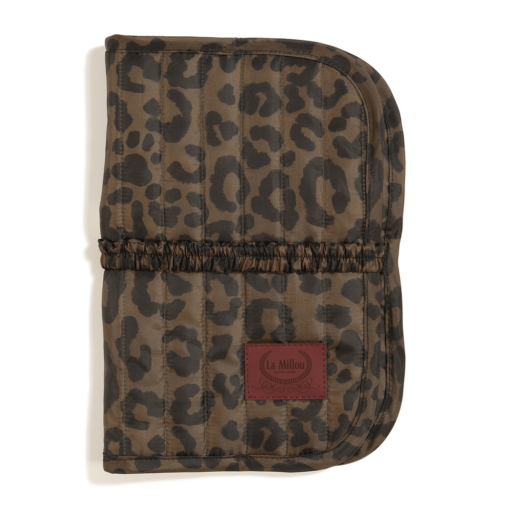 Diaper case travel organizer Nylon LEOPARD CHOCO by Magdalena Lamparska