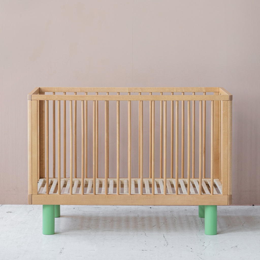 Łóżeczko dziecięce z barierką Junior NATURAL WOOD & GREEN