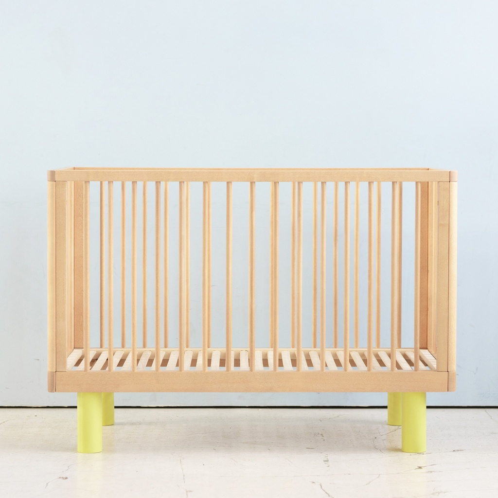 Łóżeczko dziecięce z barierką Junior NATURAL WOOD & YELLOW