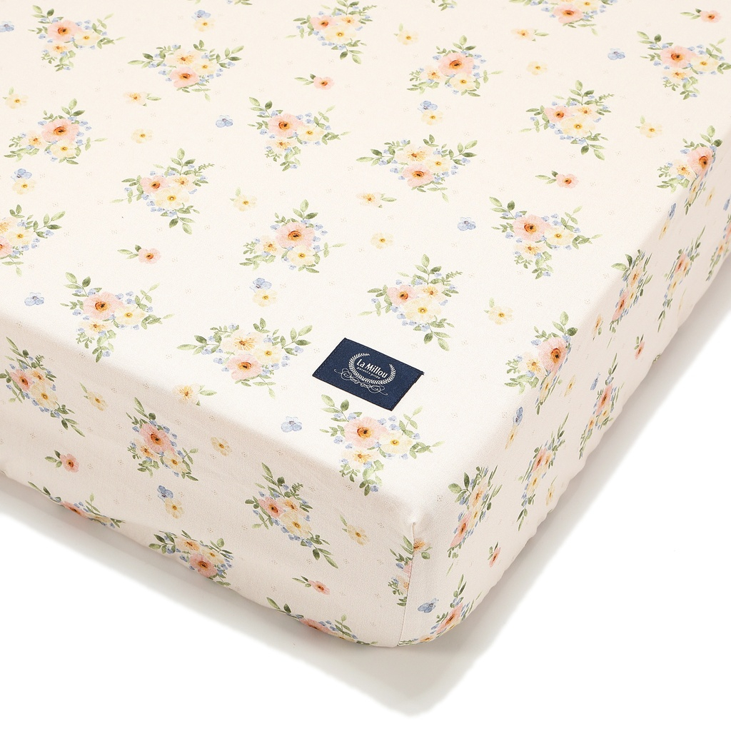 Fitted Cotton Bedsheet with elastic ENGLISH GARDEN