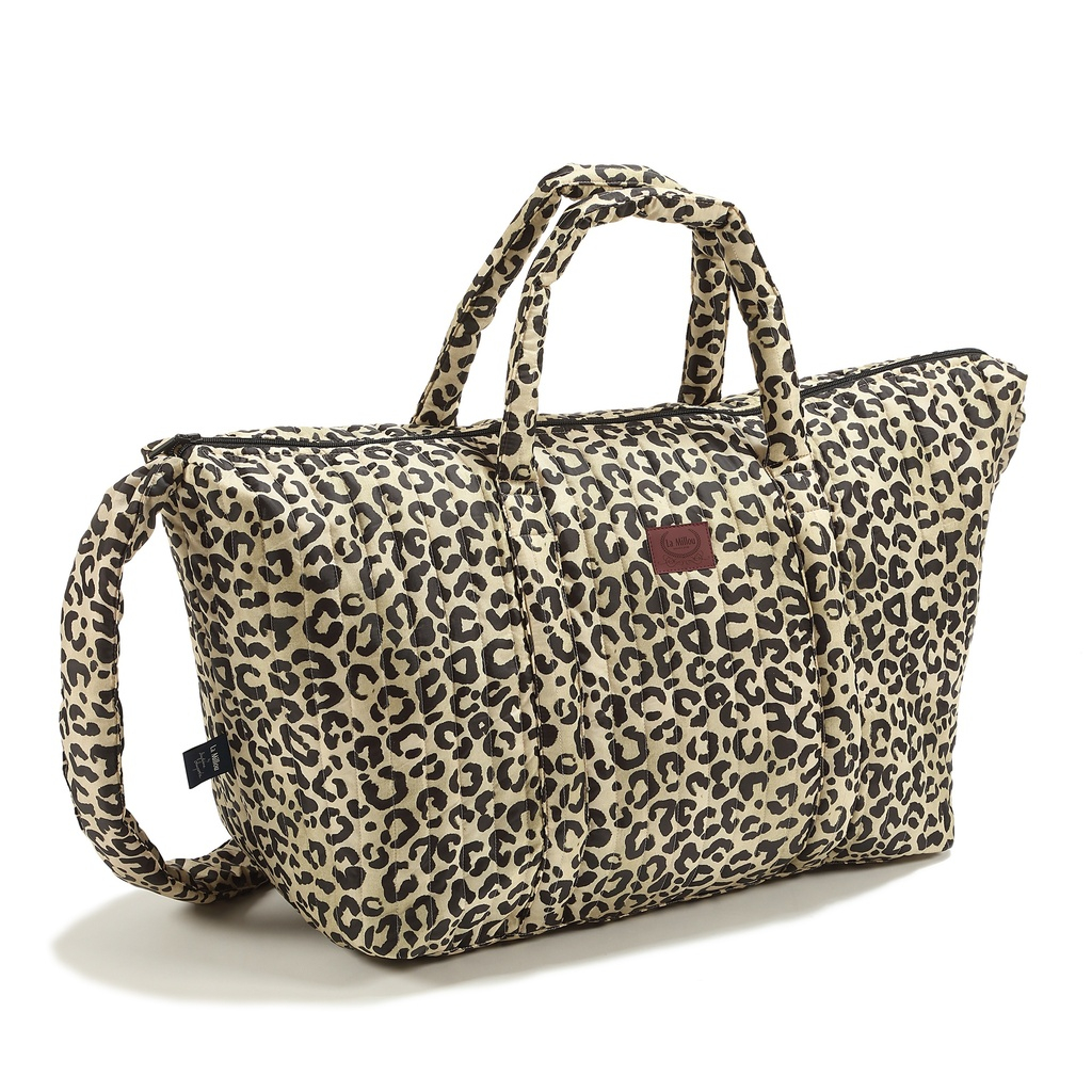 Weekend Bag Nylon LEOPARD CREAM by Magdalena Lamparska