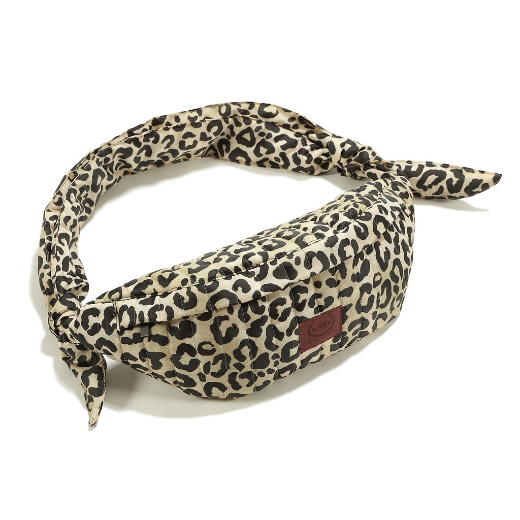 Nylon belt bag LEOPARD CREAM by Magdalena Lamparska