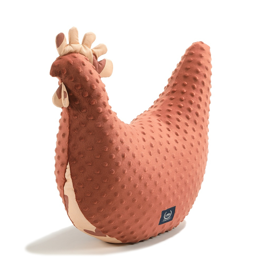 Grandma Dana's Hen Pillow Minky HEARTBEAT PINK