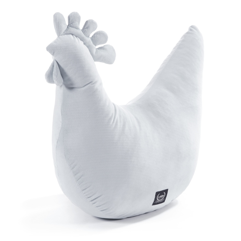 Grandma Dana's Hen Pillow Velvet LIGHT GREY