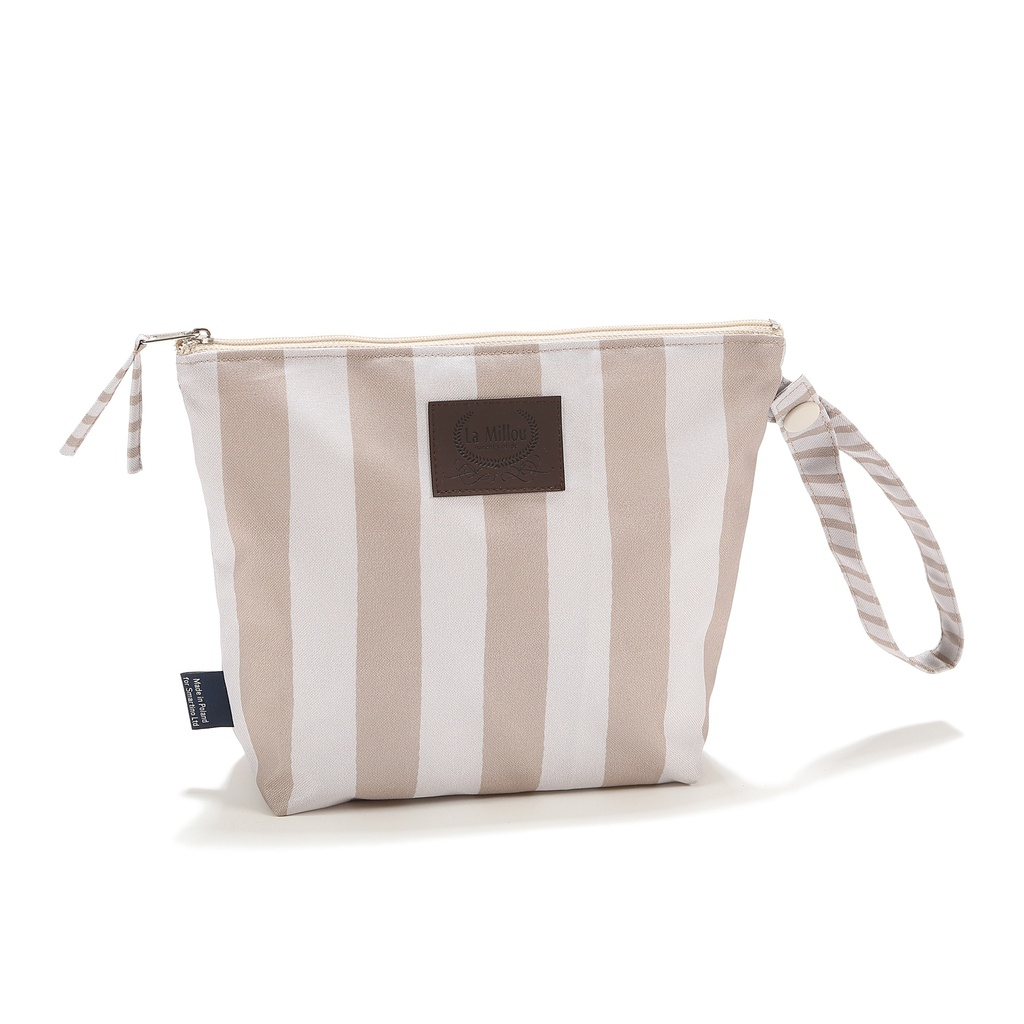 Waterproof toiletry bag STRIPES BEIGE
