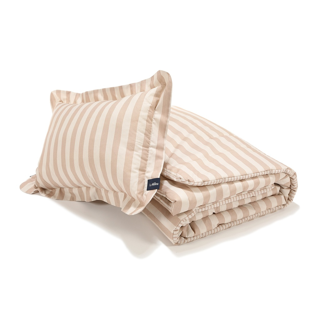 Cotton Bedding Set STRIPES BEIGE